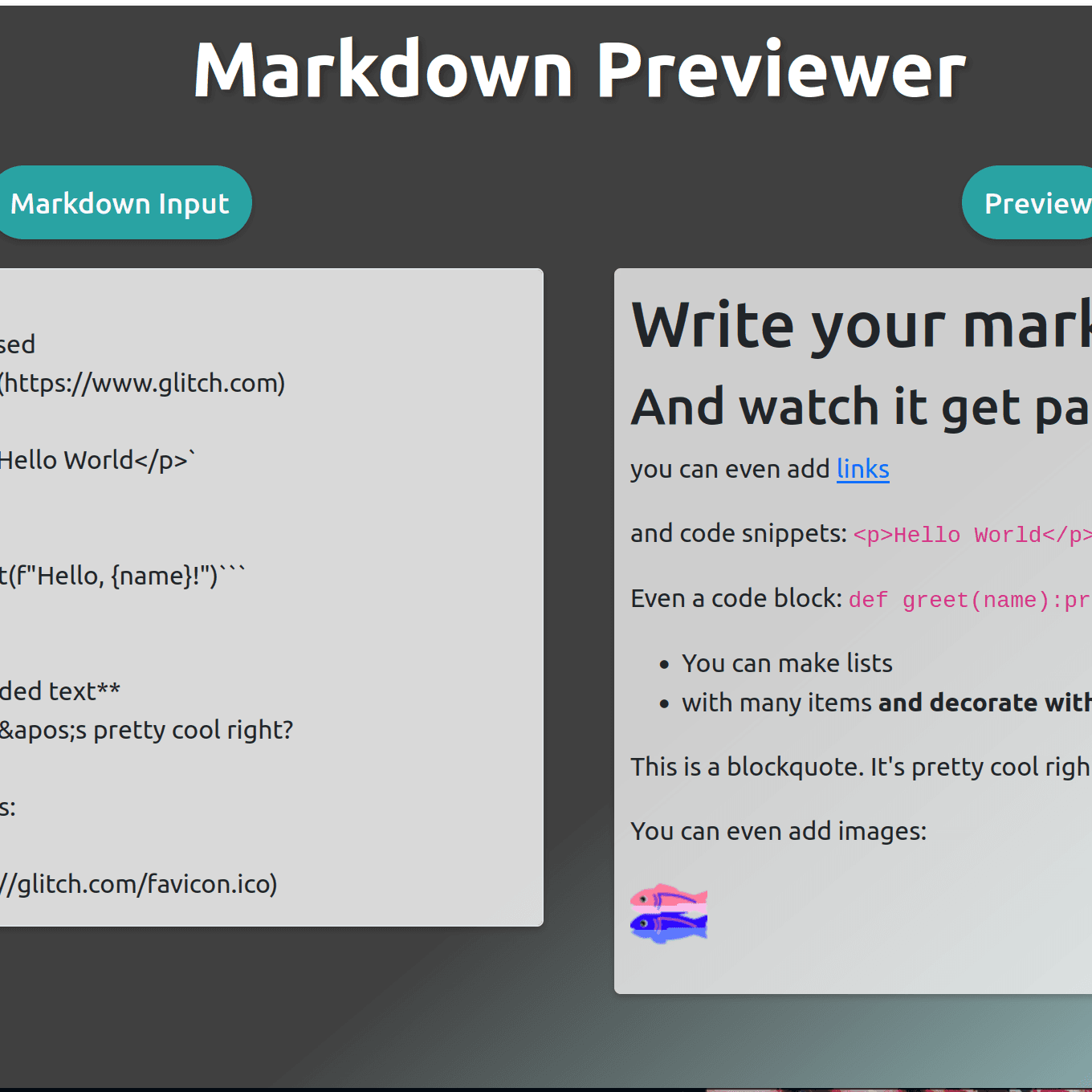 Markdown previewer